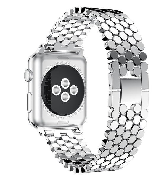 Fish-scale Pattern Stainless Steel Bracelet for Apple Watch (Apple Bracelet.01) سوار ساعة آبل