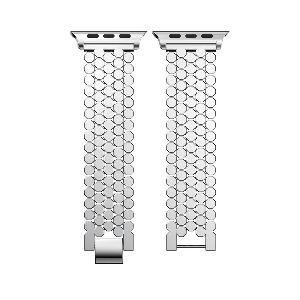 Fish-scale Pattern Stainless Steel Bracelet for Apple Watch (Apple Bracelet.01) سوار ساعة آبل